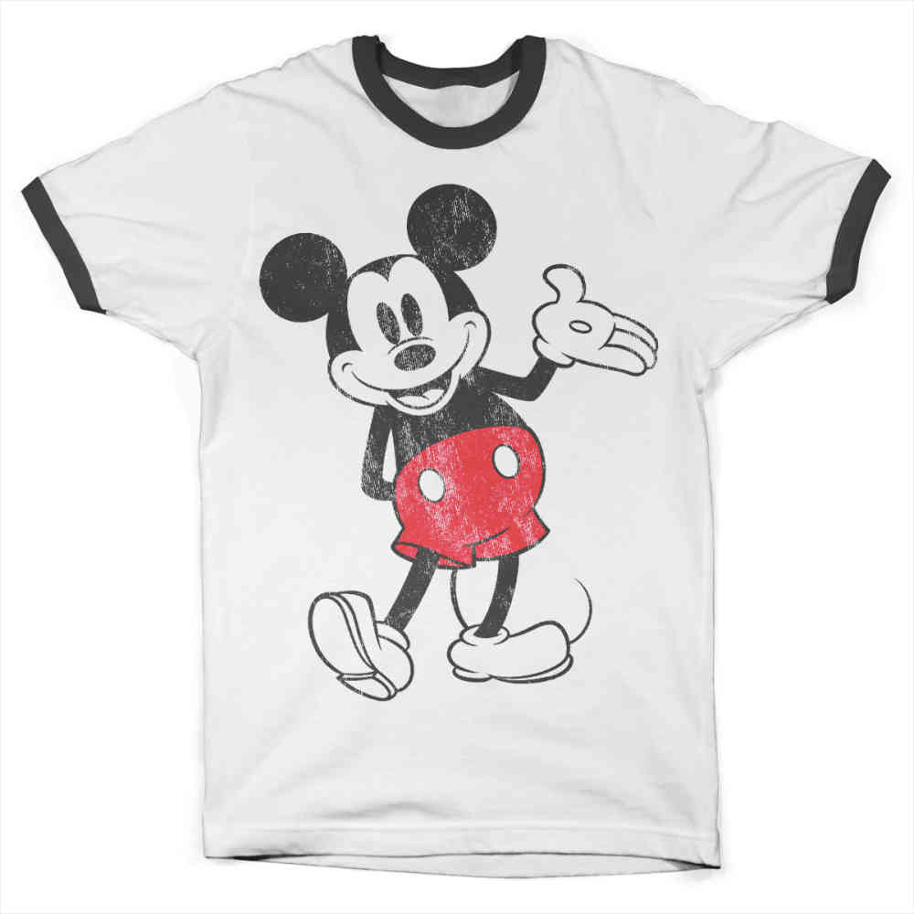 Disney Disney Mickey Mouse Heren Tshirt Distressed Wit Disney Disney Mickey Mouse Heren Tshirt Distressed Grijs